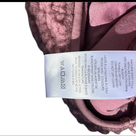 BDG Urban Outfitters Yosemite Pink Fleece Quarter Zip Pullover Small Faux Fur - Picture 6 of 12